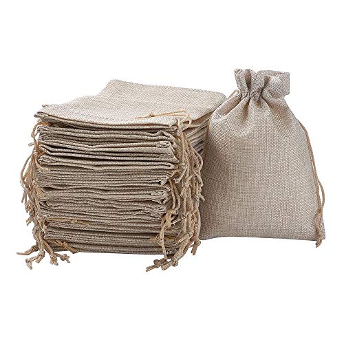 Stoffbeutel mit Kordelzug Sackleinen Verpackung Beutel Kordelzug Taschen für Schmuck Geschenkverpackung 18x13cm Lightgrey Jutebeutel Geschenktüten mit Kordelzug (Color : BurlyWood, Size : 50pcs)