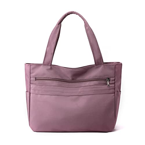 ohodhmnu Damen-Tragetasche, Damen-Umhängetasche, lässig, große Kapazität, Reisetasche, Damentaschen, Nylontasche, violett, Small