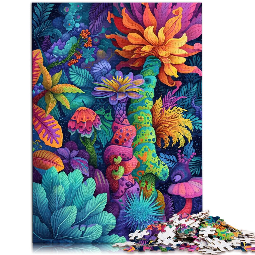 Puzzles für psychedelische Pflanzen, 1000-teiliges Holzpuzzle, Spaß für Aktivitäten zu Hause, Geburtstagsgeschenk, Reisegeschenk, 1000 Teile (50 x 75 cm)