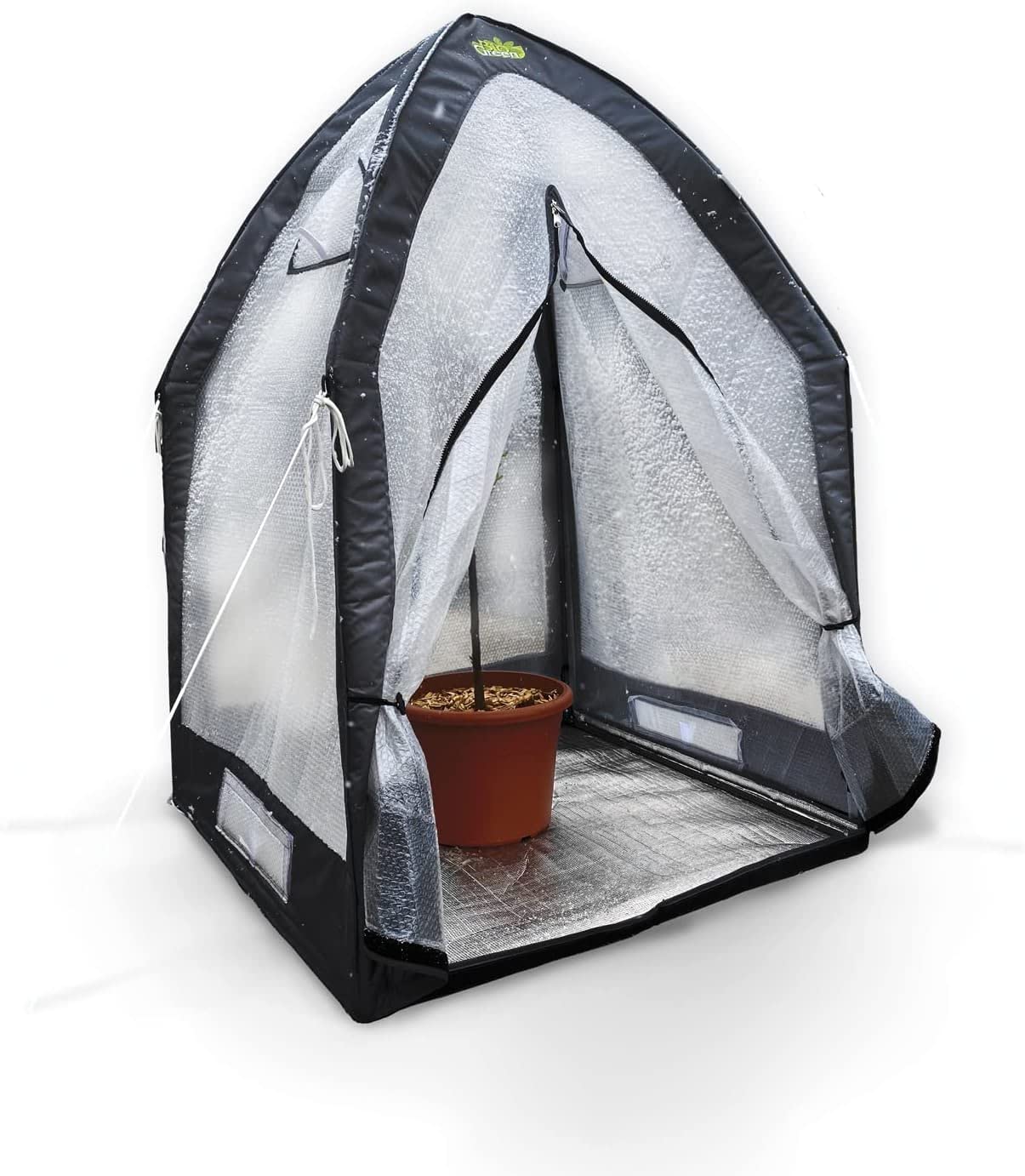 Bio Green Überwinterungszelt ICEDOME THERMOPLUS Deluxe | 3-lagige Luftpolsterfolie | Reflektorboden | Stabiler Metallrahmen | B 120 x T 120 x H 183 cm