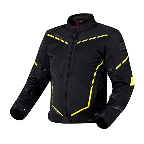 OZONE Jet II Motorradjacke CE-Level 1 Ellbogen und Schultern Protektor Stahlgitter Abnehmbare wasserdichte Membran reflektierende Elemente 2 Außen- und 2 Innentaschen