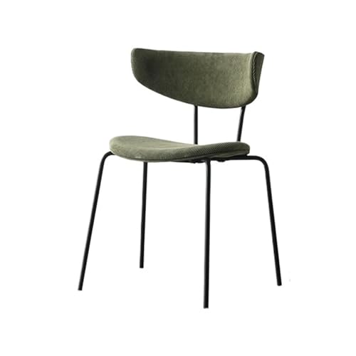 FUHAI-666 Esszimmerstuhl Dining Kitchen Vintage Corduroy Seat with Upholstered Back, Modern Mid Century Living Room Side Chairs, Classic Design with Ergonomic Comfort Kaffeestuhl(Green)