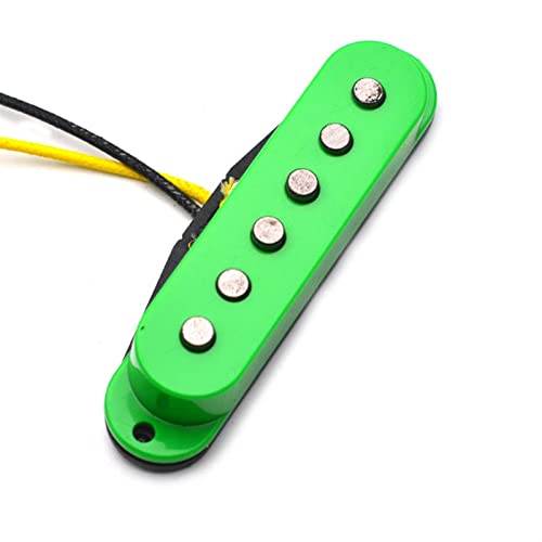 ZENGXUE Alnico 5 Single Scree TAPLE TOP FIBEROPTIC SPOOL PICKUP E-GITARR-Pickup-Hals/Alto/Bridge Green Humbucker Tonabnehmer Set (Color : 50mm(Middle))