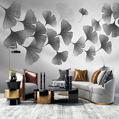 Bilder Von Grauen Blättern 3D Tapeten Wanddekoration Fototapete Sofas Wohnzimmer Wandbild Schlafzimmer-350cm×256cm