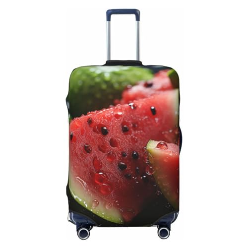 CSGJMYGS Reisegepäckabdeckung, elastisch, waschbar, modisch, kratzfest, Wassermelone und Wassertropfen, Koffer-Schutz, passend für 45,7 - 81,3 cm Gepäck, Schwarz , XL