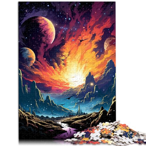 Spiel-Geschenk-Puzzle, farbenfrohe Psychedelie der Wunder des kosmischen Planeten, 1000 Puzzles für Erwachsene, 1000 Teile, anspruchsvolles Spielpuzzle, 1000 Teile (50 x 75 cm)