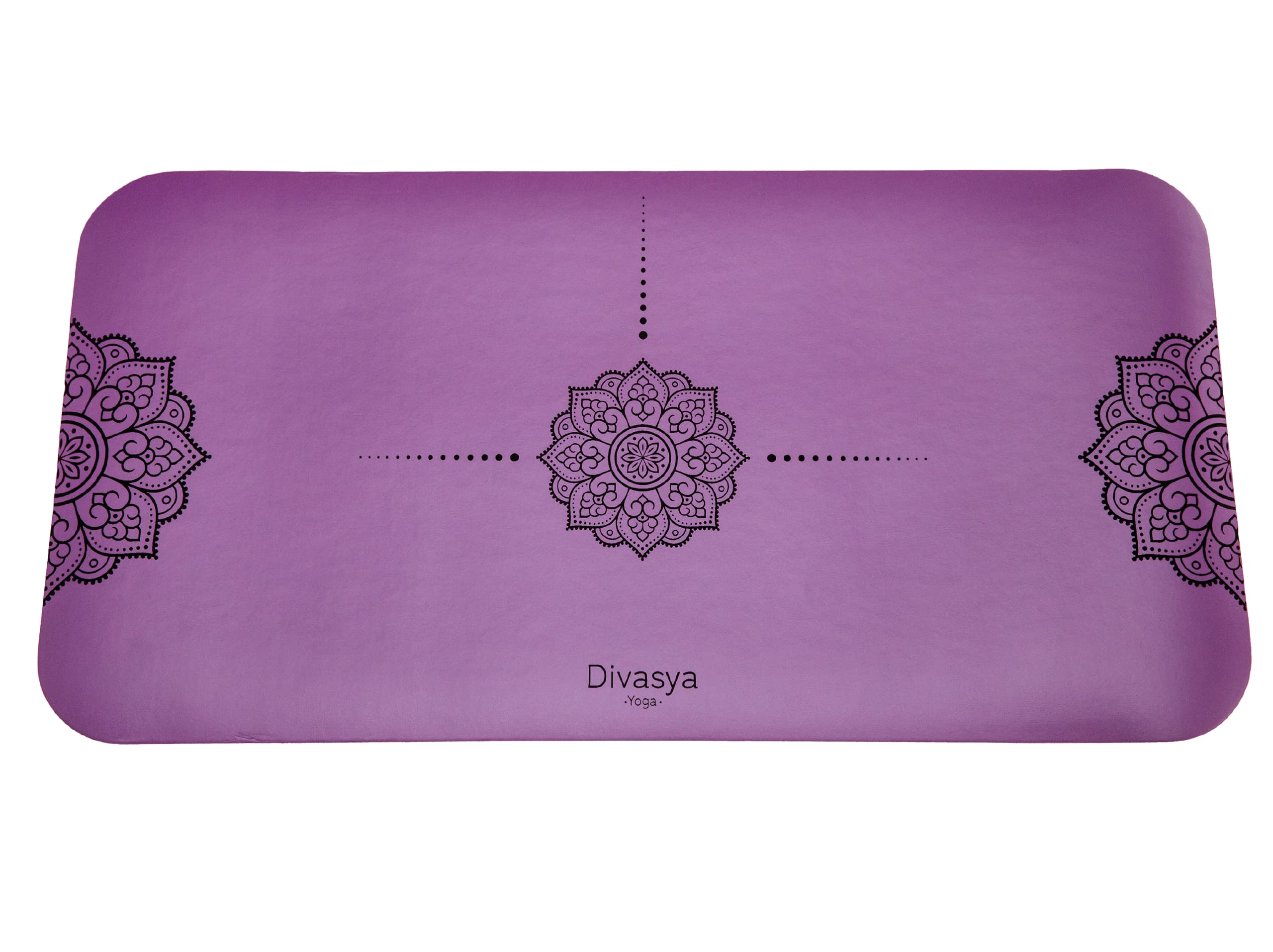 DIVASYA Yoga-Knie-Pad: Yoga-Kissen, Knieschoner, Yoga-Knie-Polster (64x33cm), stark dämpfender Naturkautschuk & rutschfeste professional grip Oberfläche. Auch für Ellbogen/Handgelenke (Lila)