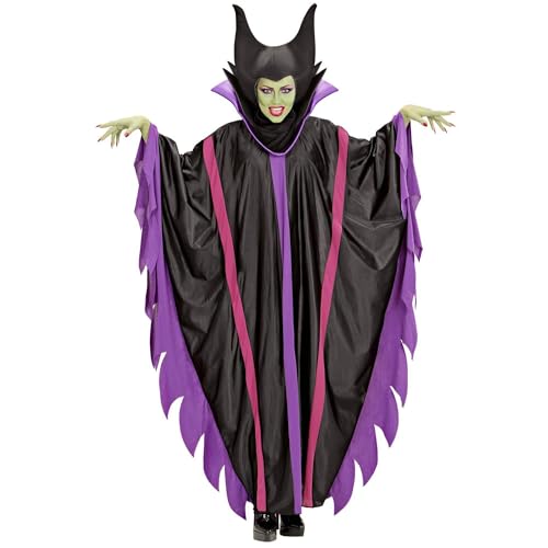 Widmann - Kostüm Malefizia, Kleid mit Kragen, Hut, Hexe, Karneval, Mottoparty, Halloween