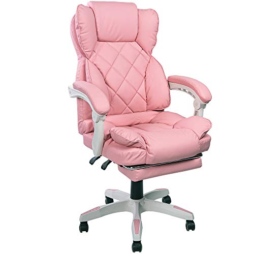 Schreibtischstuhl Design Bürostuhl TV Sessel Chefsessel Relax & Home Office, Farbe:Rosa