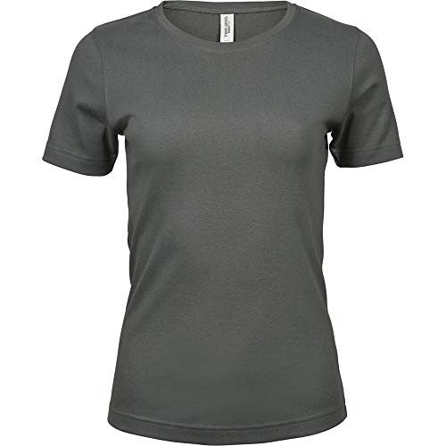 Tee Jays Damen Interlock T-Shirt, Rundhalsausschnitt, Kurzarm (M) (Staubgrau)