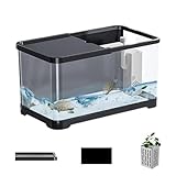 Kleines Aquarium, Starter-Set für Aquarium, Deko-Set für kleines Salzwasser | Kreative Fischtanks | Fische mit Korb für Goldfische, Guppy, Garnelen