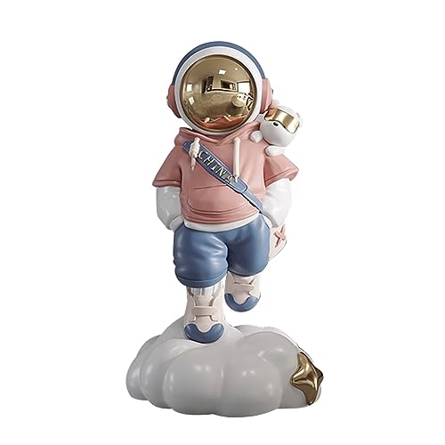 Yunnaty 1 Stück Astronaut Astronaut Kleine Verzierungen Rosa Harz TV Schrank Wohnzimmer Wein Schrank Ins Wind Desktop Dekorationen