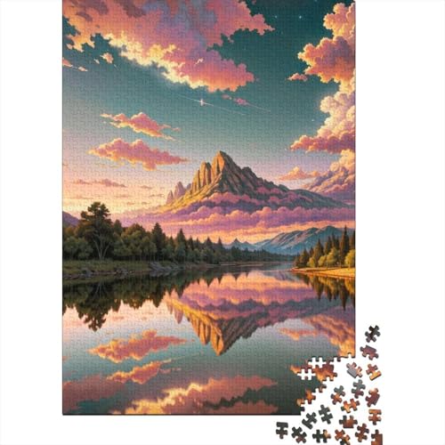 Traumlandschaft-Holzpuzzle für Erwachsene, Puzzles mit 1000 Teilen, Puzzles für Erwachsene und Teenager, Lernspiele, Heimdekorationspuzzle, 75x50cm