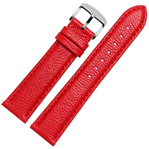 SCRUBY Echtes Lederwächter für Uhr Ticwatch 2 Uhrenriemen 20mm Schnellablagenstifte(Red,22mm)