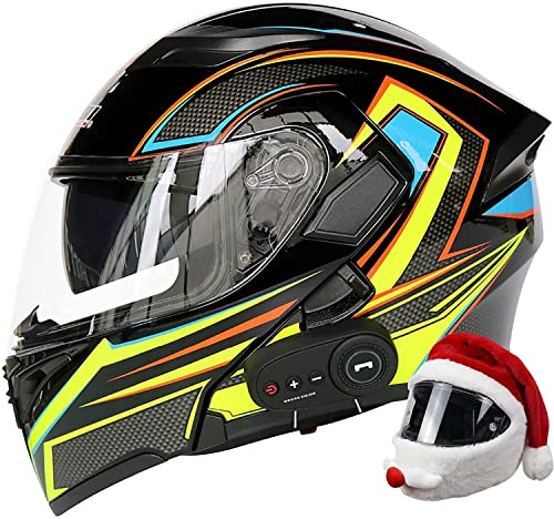 Modulare Motorradhelme Bluetooth-Integrierte Klapphelm Motorradhelme Mit Antibeschlag-Doppelsonnenblende Motorradhelm DOT/ECE-Zugelassener Integralhelm Für Herren Und Damen