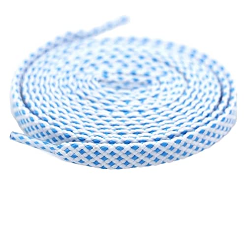 RybdaFDc Schnürsenkel, Doppellagige Hohlschnürsenkel Flache Schnürsenkel for Schuhe Zweifarbige Schnürsenkel Weiß Schwarz Sneaker-Schnürsenkel 100/120/140CM(White blue,100cm)