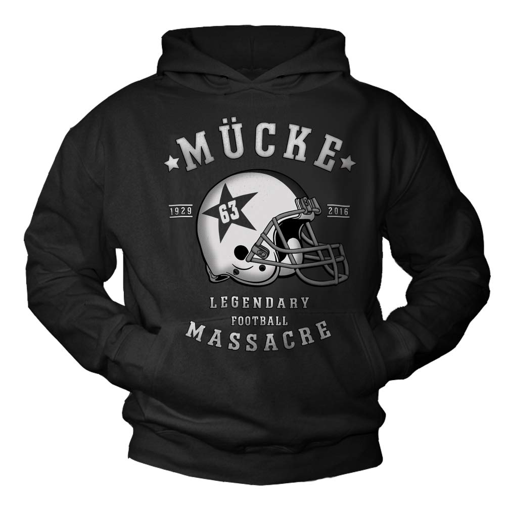 MAKAYA Kapuzenpullover Herren - Mücke 63 - Hoodie Spencer Sweatshirt mit Kapuze Pullover Schwarz XXXL