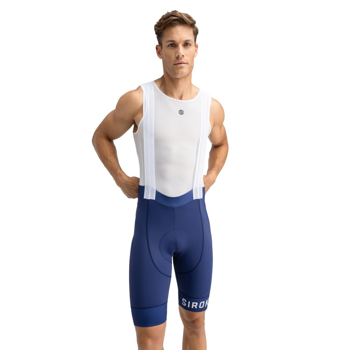 SIROKO - Fahrrad-Trägerhose BX Umbrail - L - Marineblau/Weiß