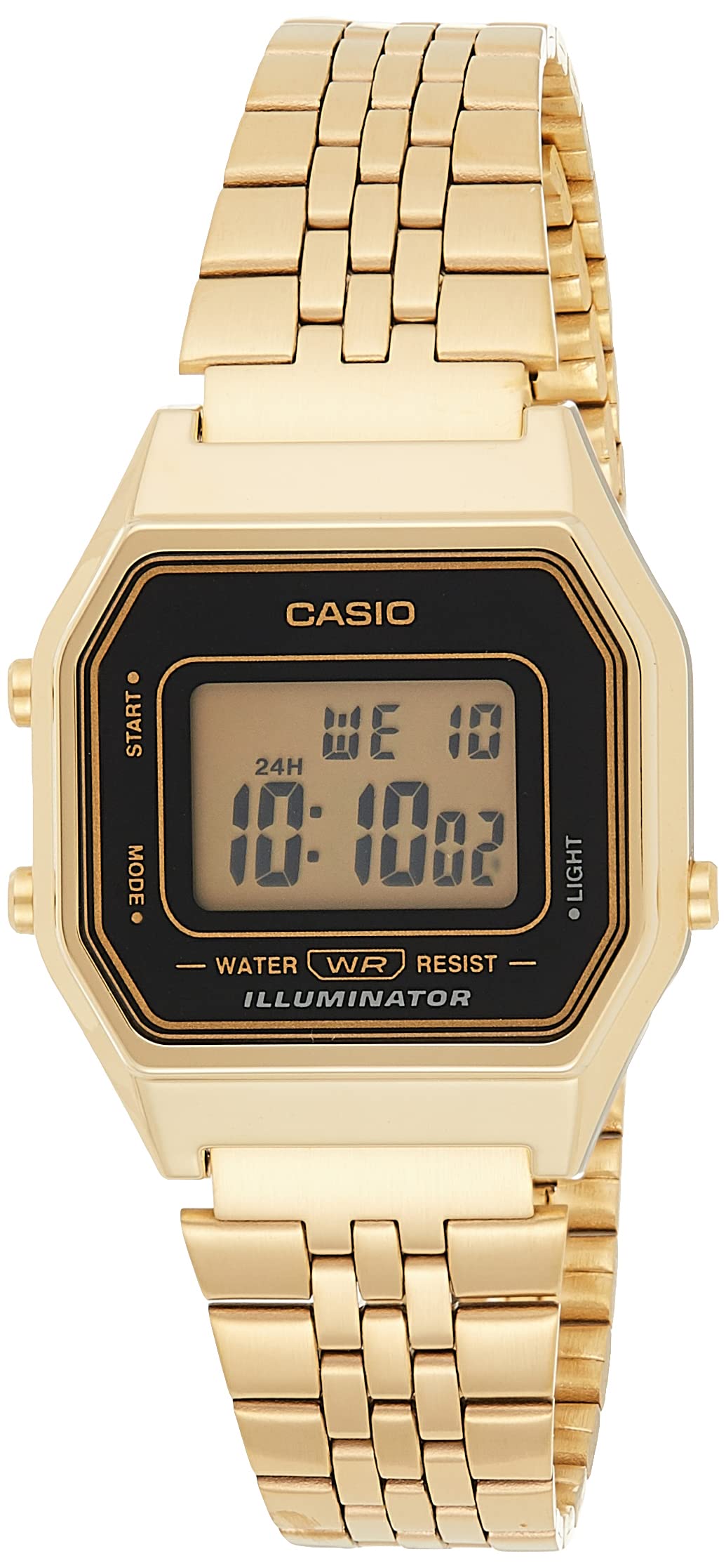 Casio Damen Digital mit Edelstahl Armbanduhr LA680WGA1D