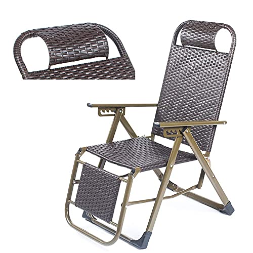 YTGDBDG Rattan-Sonnenliegen für den Außenbereich, zusammenklappbar, Verstellbarer Liegestuhl, Relaxstühle für Garten, Outdoor, Strand, Pool, Camping, Terrasse, 90 ° ~ 155 °,A