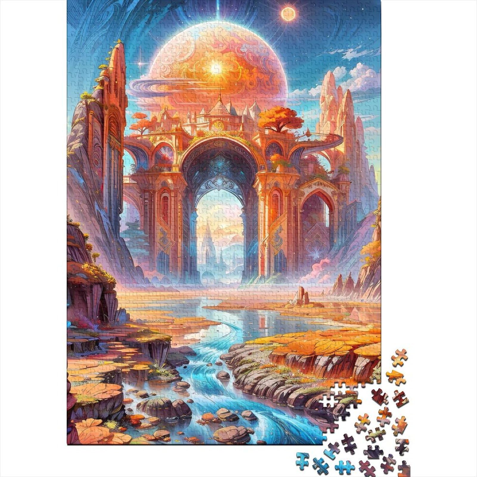 Monumentaler Weltraum, schwierige, anspruchsvolle Puzzles mit 1000 Teilen für Erwachsene Teenager, entspannendes intellektuelles Lernspielzeug 29,53x19,69 Zoll