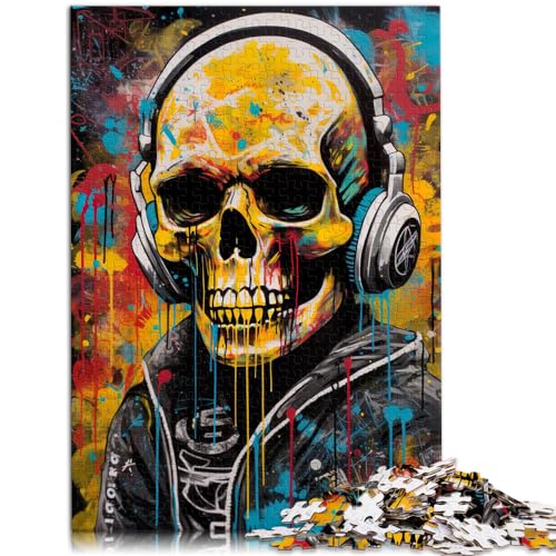 Spielzeug-Puzzle Graffiti-Totenkopf-Kunstwerk 1000 Teile Premium-Puzzle Holzpuzzle Familienspiel Stressabbau Schwieriges Herausforderungspuzzle 1000 Teile (50 x 75 cm)