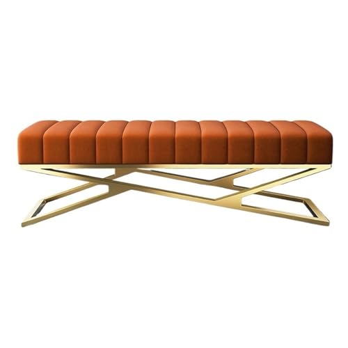 guiling-1986 Sitzbank für Schlafzimmer Bekleidungsgeschäft, Umkleidekabine, Garderobe, Sofabank, Moderne, einfache Bank, Schlafzimmer-Nachtbank Bettbank(Orange,120 * 40 * 40cm)