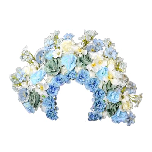 Doppelseitiges Blumen-Haarband mit Rosenblüte, modisch, für Damen, Braut, Haar-Accessoire, Brautgirlanden