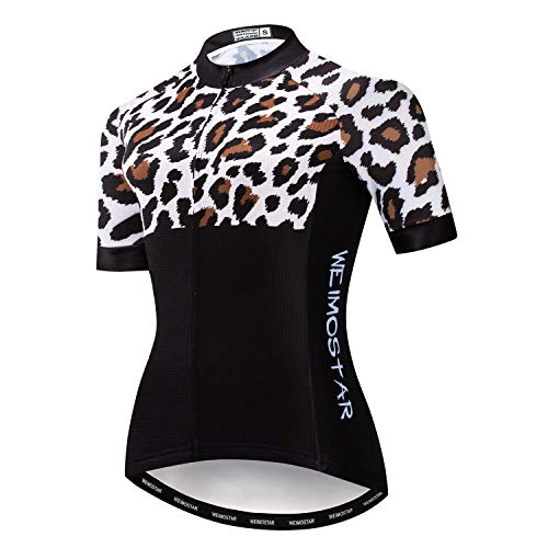 Hotlion Sommer Atmungsaktiv Radtrikot Damen Mountainbike Jersey Schnelltrocknend Fahrradshirt Kurzarm Radbekleidung - - Groß