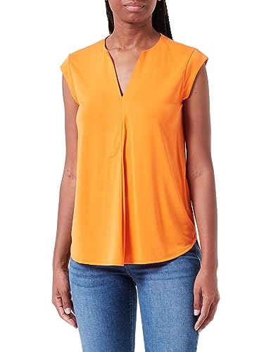 Cartoon Damen Blusenshirt unifarben Orange,36