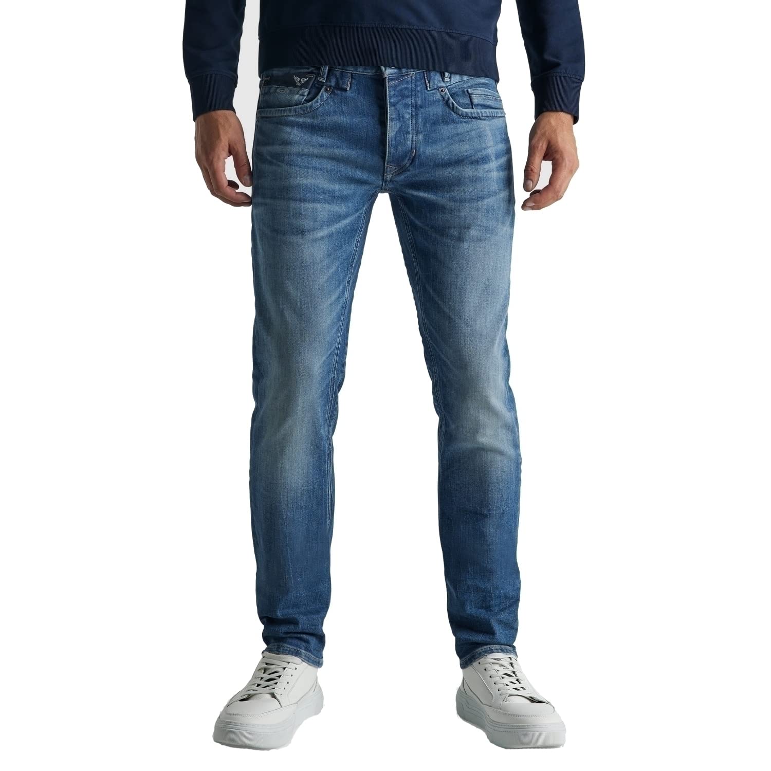 PME Legend Herren Jeans Commander 3.0 - Relaxed Fit - Blau - Fresh Mid Blue, Größe:29W / 32L, Farbvariante:Fresh Mid Blue PTR180-FMB