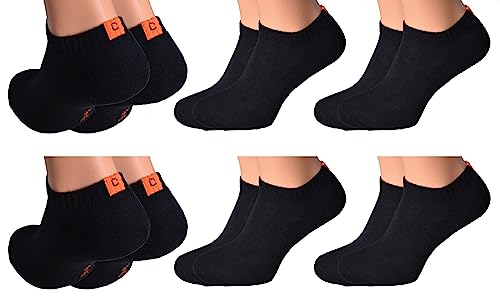 6 Paar Damen Herren Sneaker Socken mit Frotteesohle Marke Cocain in Gr. 43/46 schwarze sneakerssocken halbe socken socken baumwolle socken baumwolle dünn Größe Grösse Gr. 35/38 39/42 47/49