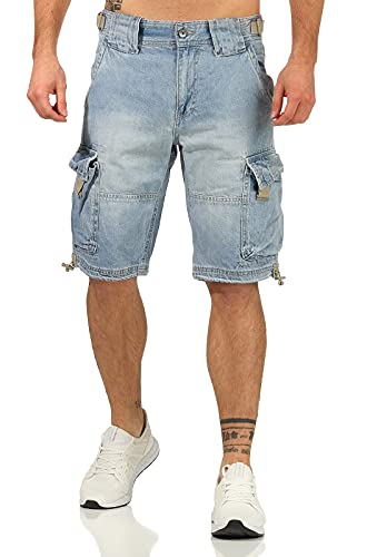 Jet Lag Herren Cargo Shorts 21-753, Farbe:Denim Bleached, Größe:L