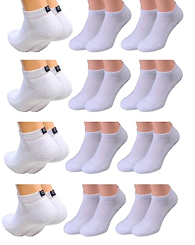 12 Paar Damen Herren Sport Sneaker Socken mit Frotteesohle Baumwolle mit Elasthan, weiß Gr. 35/38 Marke Cocain