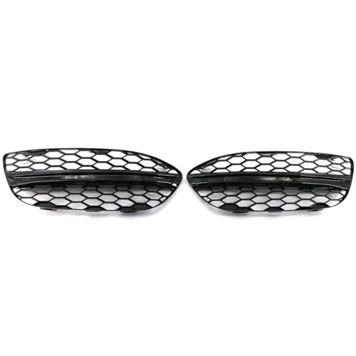 Frontgrills Für Benz C-Klasse W205 2014-2020 2058851623 2058851523 Auto Front Stoßstange Kühlergrill Nebel Licht Abdeckung Chrom Zierleisten Front Bumper Grille(Gloss Black)