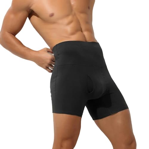 WLLKIY Unterhosen männer 3 Pack Männer Unterwäsche Herren Hohe Taille Bauch Verlängern, Warme Sportarten Mit Langer Großer Boxer Für Männer Verlängert Werden-schwarz-XXXL