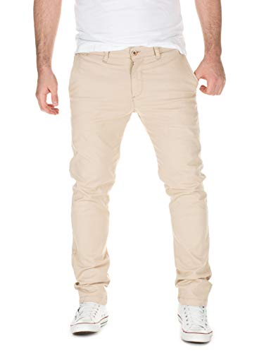 WOTEGA Herren Chinohose 140 Chino Slim fit, Beige (Beige 14926), W33/L32