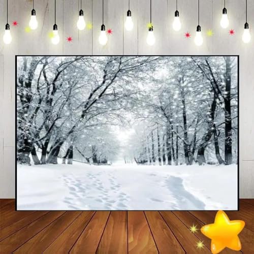 Winter Szene Wunderland Schneeflocke Hintergrund Kuste Geburtstag Hintergrund Party Fotografie Dekoration Foto Banner Studio 350x230cm