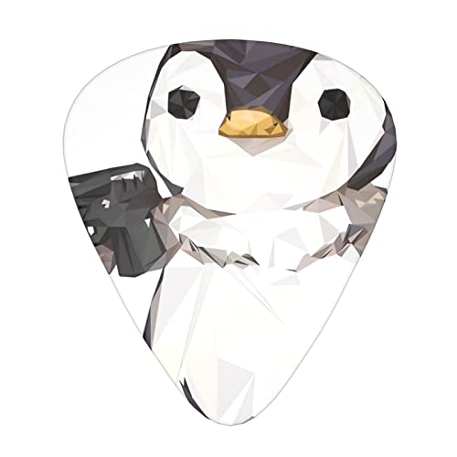 Cartoon-Pinguin-Gitarrenplektren, 12-teilig, bequem in der Hand mit glatten Kanten, drei Stärken zu kombinieren