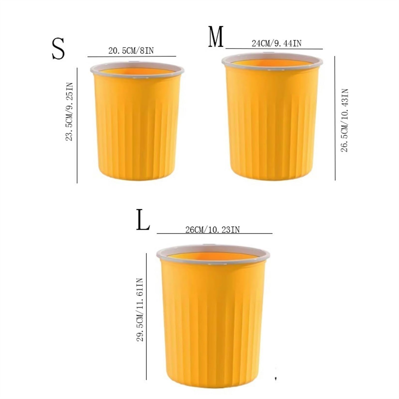 Geruchsdichter mülleimer/gartenhelfer Verdickter Mülleimer mit großer Kapazität for Zuhause, Wohnzimmer, Badezimmer, Badezimmer, Schlafzimmer, Küche, Büro, Pressring-Papierkorb Mülleimer mit deckel(Ye