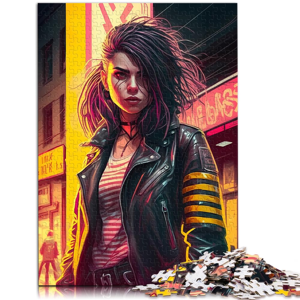 Puzzle-Geschenk, Rock-Girl-Puzzle 1000 Teile für Erwachsene, Holzpuzzle-Spielzeug, Puzzles, Lernspiele, Stressabbau-Puzzles, 1000 Teile (50 x 75 cm)