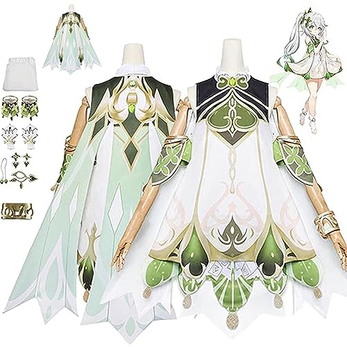 RUIZE Genshin Impact Nahida Cosplay-Kostüm, Genshin-Spielfiguren-Kostüm, komplettes Set, für Damen und Mädchen, Halloween, Grün, Größe S