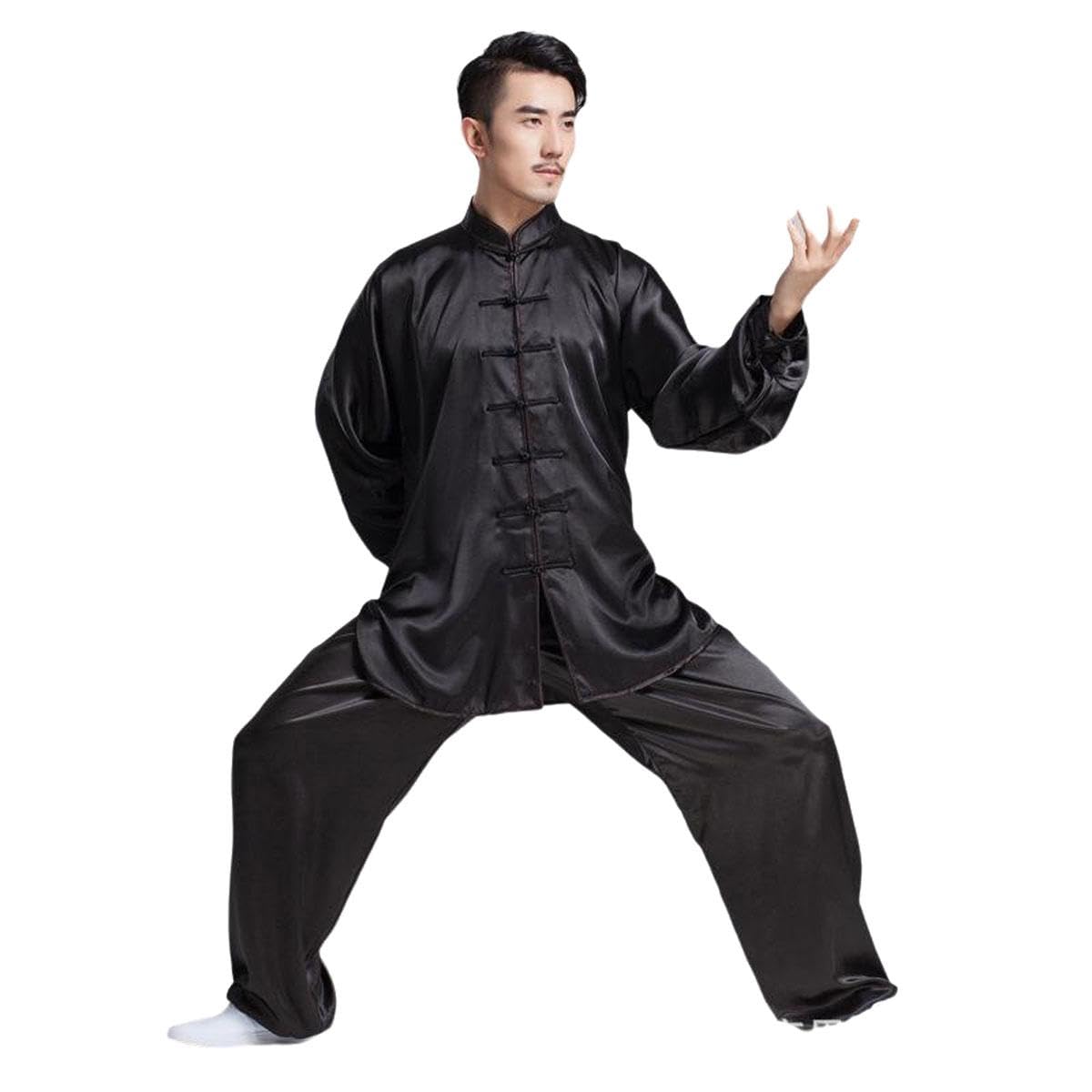 Miloyb Chinesische traditionelle Tai-Chi-Uniformen Kung Fu Kleidung Unisex SS-TJF01,Black-Small