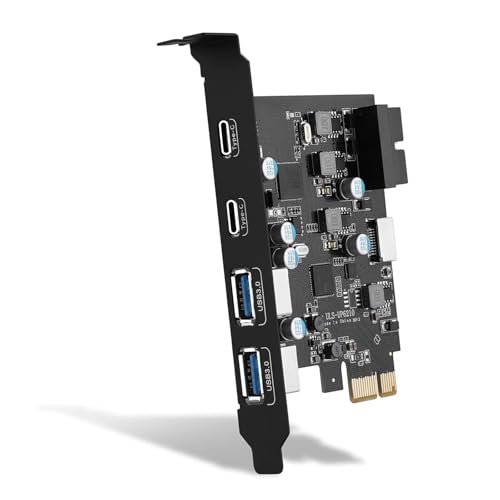 6 Port USB PCIE Karte 2x USB C 2x USB A USB Karte Interne USB Konverter Interne 19 Pin Erweiterungskarte für Desktop PC