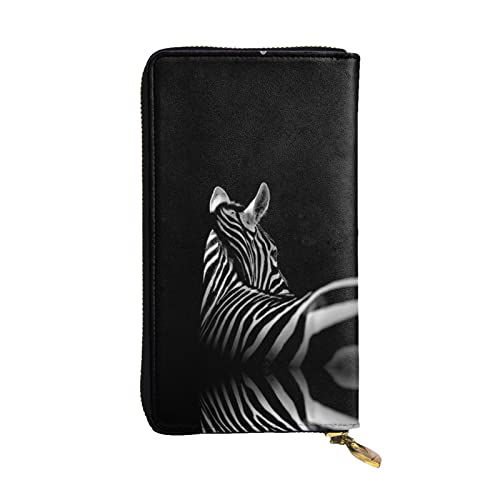 DMORJ Lange Clutch-Geldbörse, Zebra-Leder, 19 x 10 cm, bequem, leicht, wasserdicht, langlebig, schönes Geschenk, Schwarz, Einheitsgröße, Schwarz , Einheitsgröße