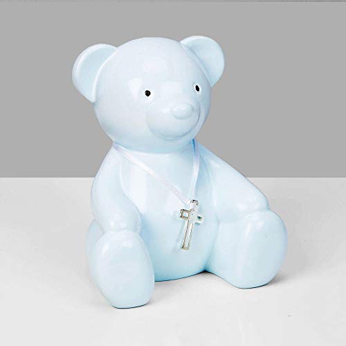 Widdop Bambino Spardose Teddybär, Metall, Blau