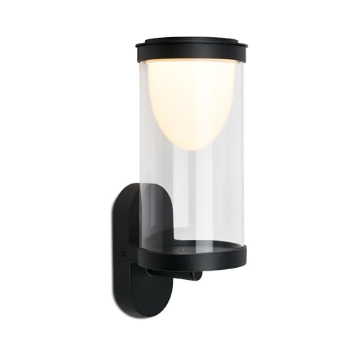 BRILONER - LED Wandleuchte ohne Stromanschluss Touch, dimmbar in Stufen, Akku tauschbar, Wandlampe Akku, Aussen, Wandbeleuchtung außen, Außenleuchte, Außenwandleuchten, 24x12x10 cm, Schwarz