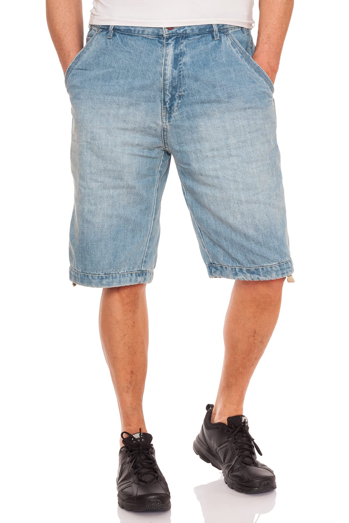 JET LAG Herren Shorts 23-951 Washed Denim, Größe:W42