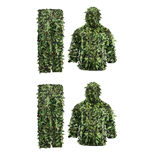 SICOSALT 2X Sticky Flower Leaves Tarnanzug Jagd Anzug Camouflage Universal Camo Set (B)