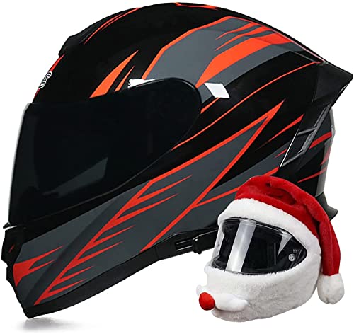 Motorradhelm Integralhelm Mit Doppelvisier Mopedhelm DOT/ECE-Zertifiziert Fullface Helm Rollerhelm Integral-Rennmotorradhelm Moped Street Bike Racing Sturzhelm Unisex (Color : P, Größe : M=57-58cm)